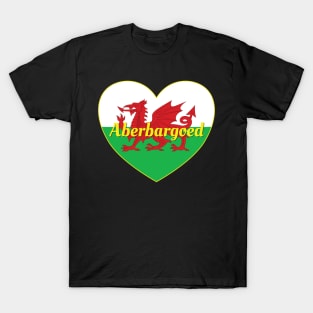 Aberbargoed Wales UK Welsh Flag Heart T-Shirt